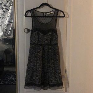 ⚫️KIMCHI BLUE/ Dotted Mesh Over-lay Dress⚫️